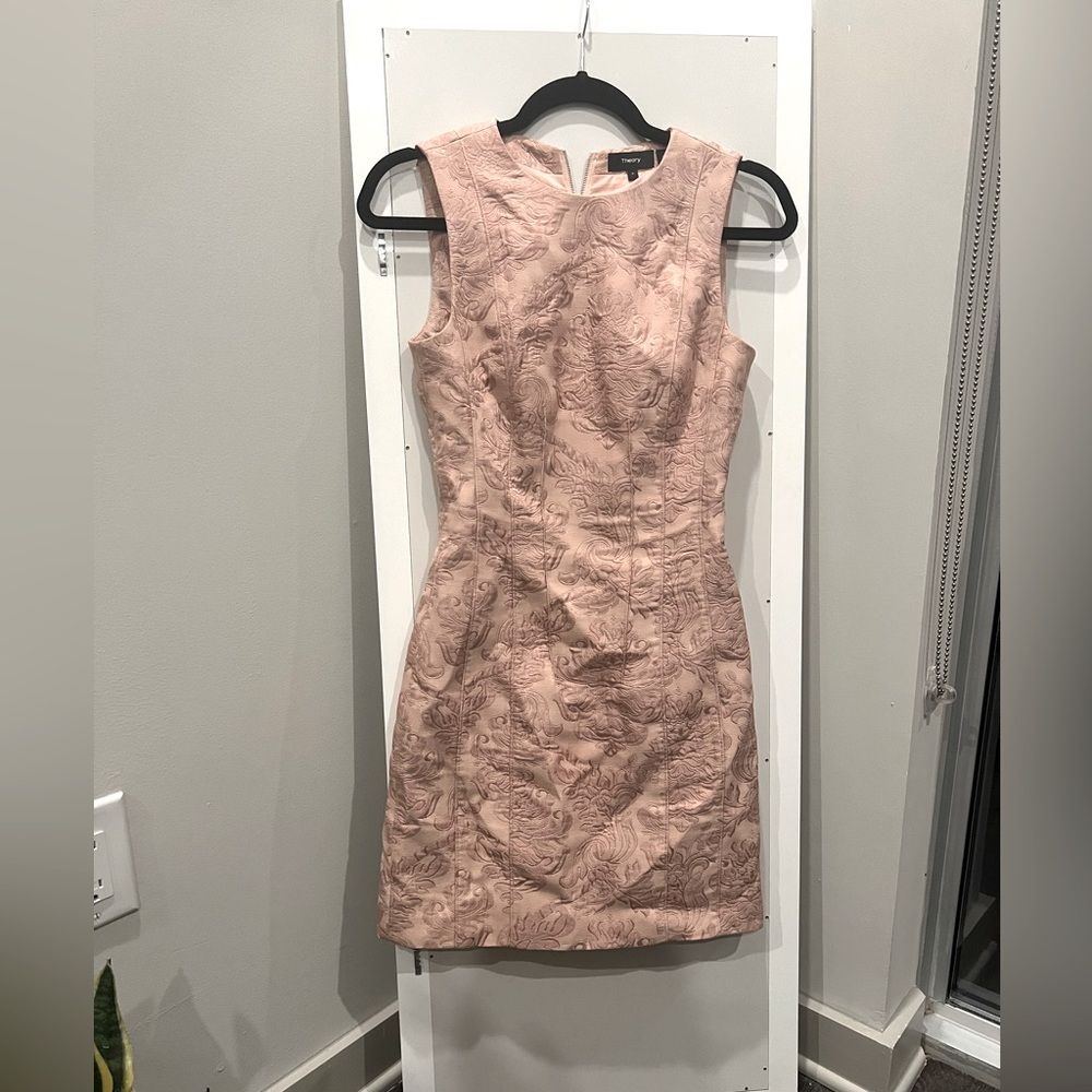 Theory Chalk Pink Baroque Jacquard Dress